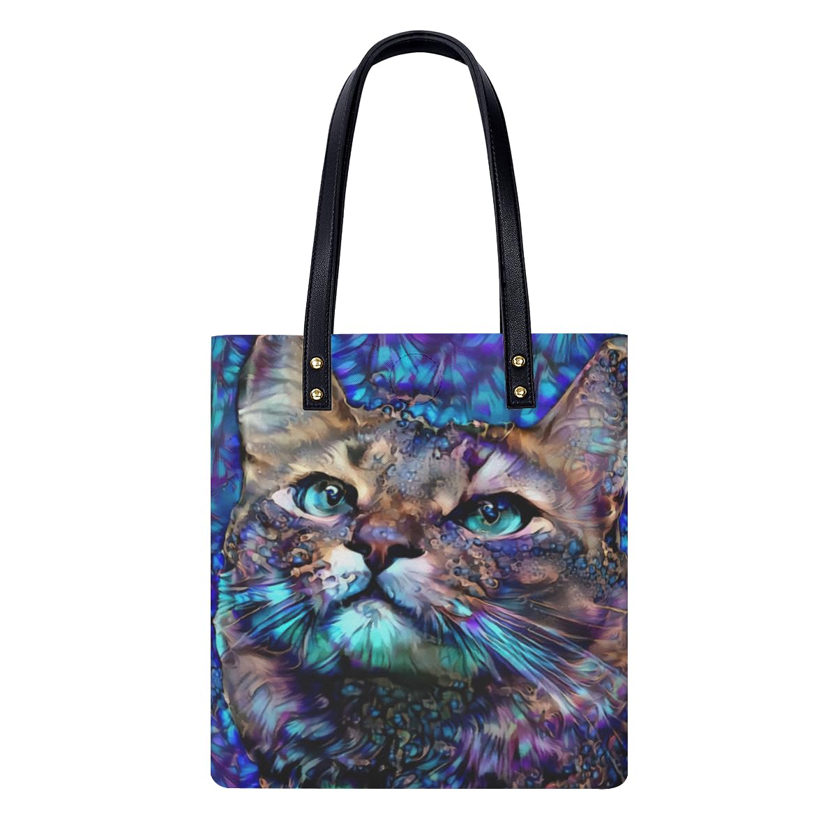 Amazon.co.jp: 水彩 猫柄 ネコ ショルダーバッグ A4 大容量 PUレザー